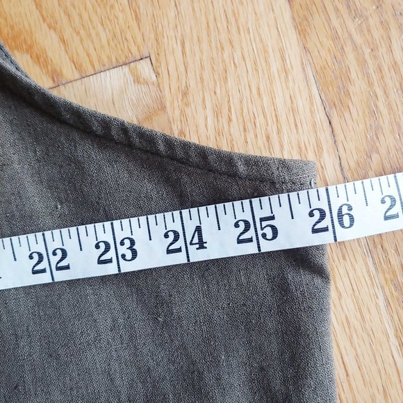 Vintage AE Sport Linen Cotton Sleeveless Olive Green Button Up - Picture 13 of 15